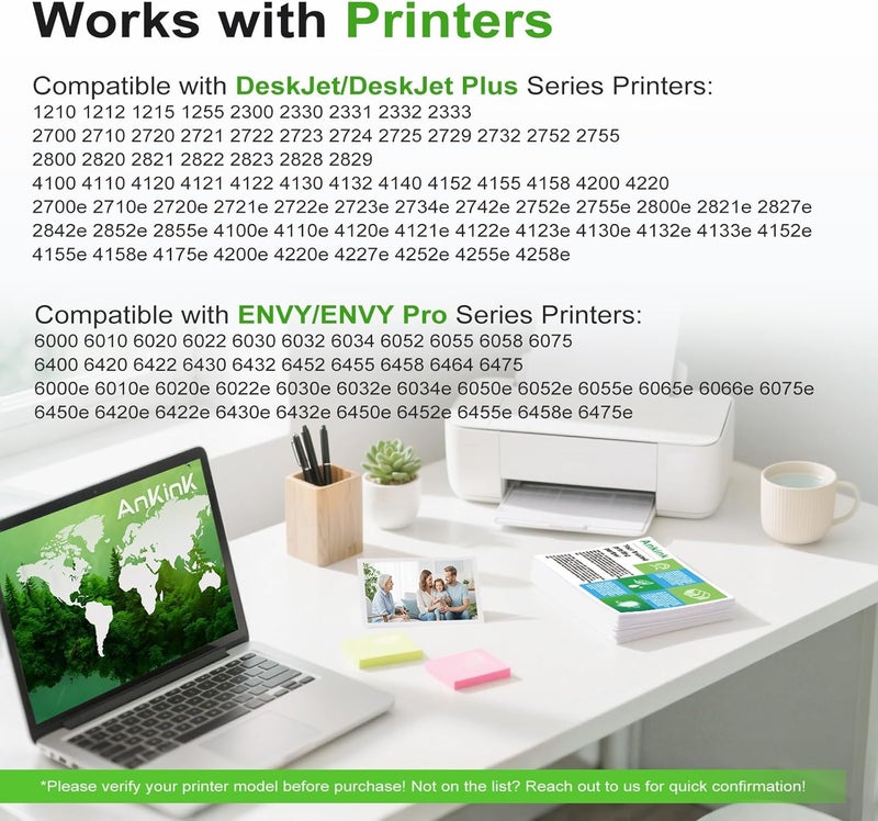 Ankink 67XL Black Ink Cartridge Replacement for HP 67 XL (2-Pack) use with DeskJet Envy 2755e 6055e 2700 2700e 6000 6000e 4155e 2734e 6455e 6400 2752e 4100 4100e 6400e 6458e Printer 67XXL - Image 3